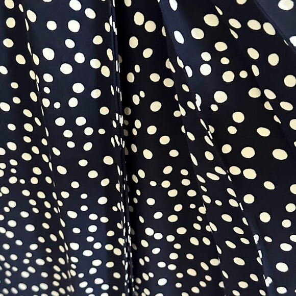 Anne Klein Women's Plus 24W Navy/White Polka Dot Fit and Flare Dress - Picture 8 of 10